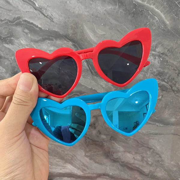 Cat Eye Heart Sunglasses  Blue (3-8 years)