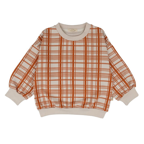 Orange Winter Checks Sweatshirt