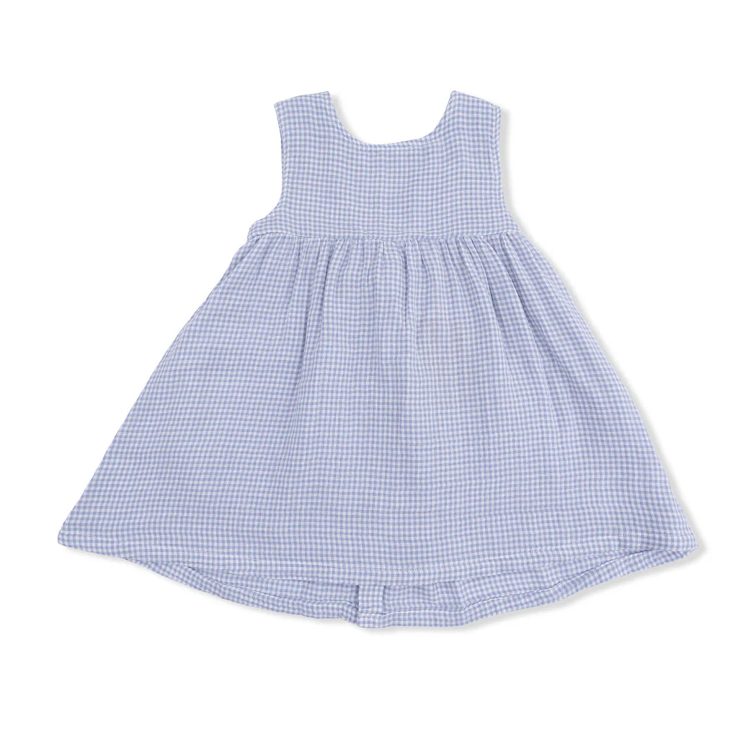 Blue Blizzard Micro Gingham Dress + Bloomer