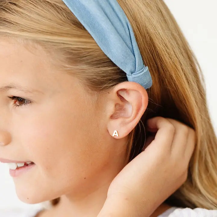 Hypoallergenic Gold Letter Studs