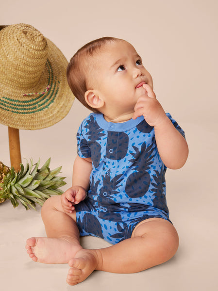 Spotted Pineapple S/S Baby Romper