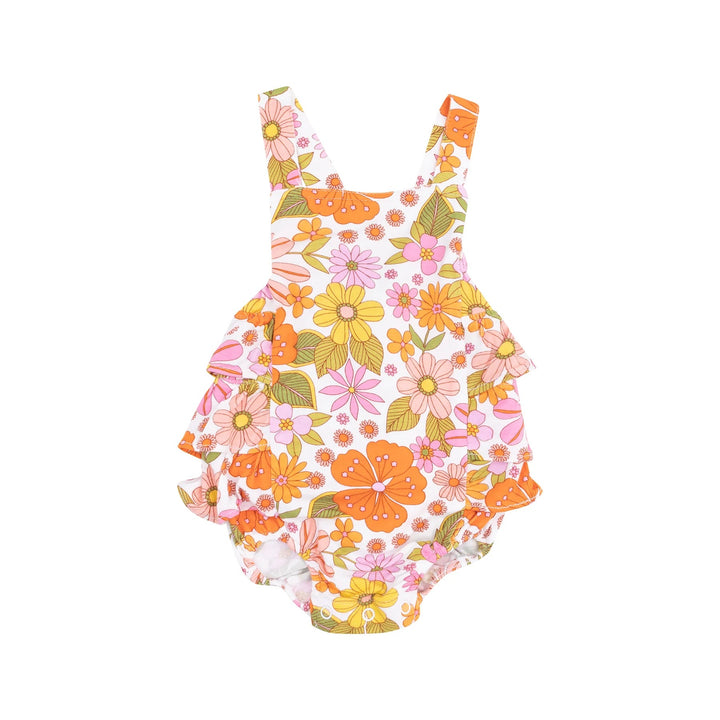 Boho Beachy Floral Ruffle Sunsuit