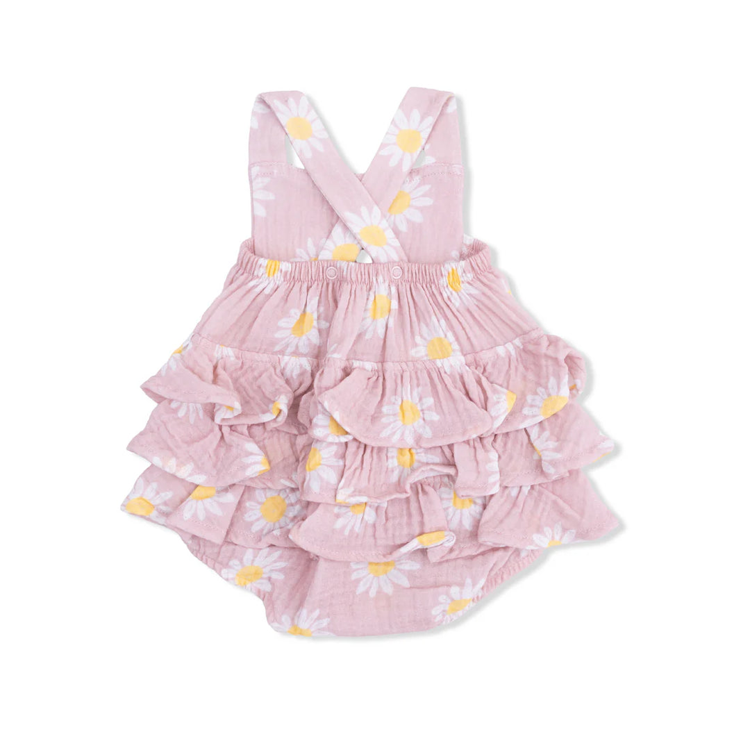 Pink Caitlyn's Daisy Ruffle Sunsuit