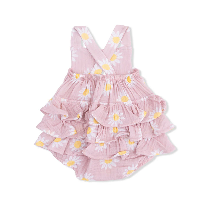 Pink Caitlyn's Daisy Ruffle Sunsuit
