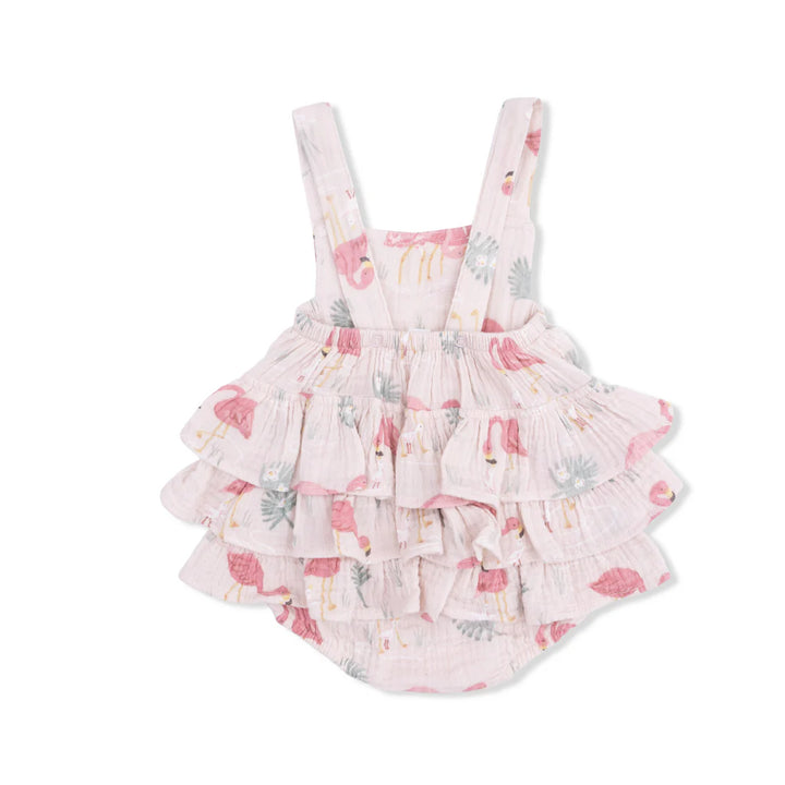 Pink Flamingos Ruffle Sunsuit