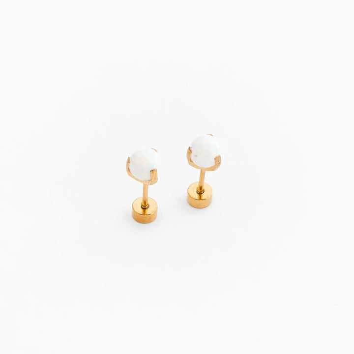 Hypoallergenic Gold and Opal Earrings