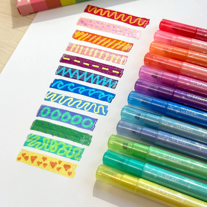 Switch-Eroo Sparkle Color Changing Markers - Set of 12