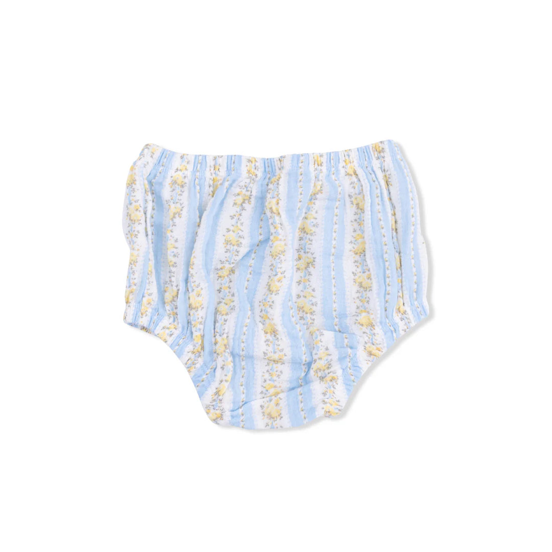 Odalys Floral Stripe Puff Sleeve Baby Doll Dress