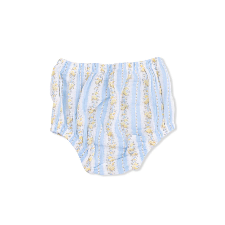 Odalys Floral Stripe Puff Sleeve Baby Doll Dress