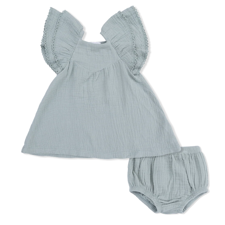 Solid Muslin Jadeite Dress + Bloomer