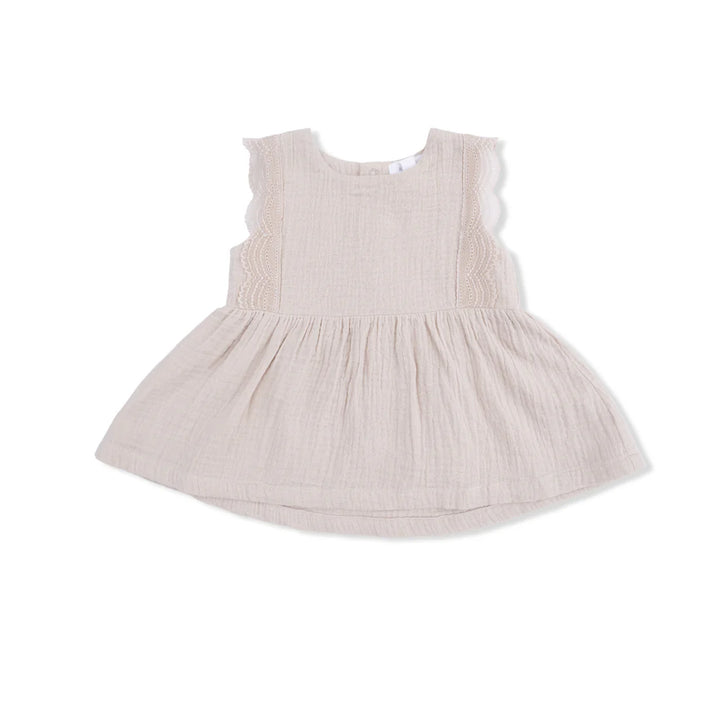 Solid Muslin French Oak Baby Doll Top + Bloomer
