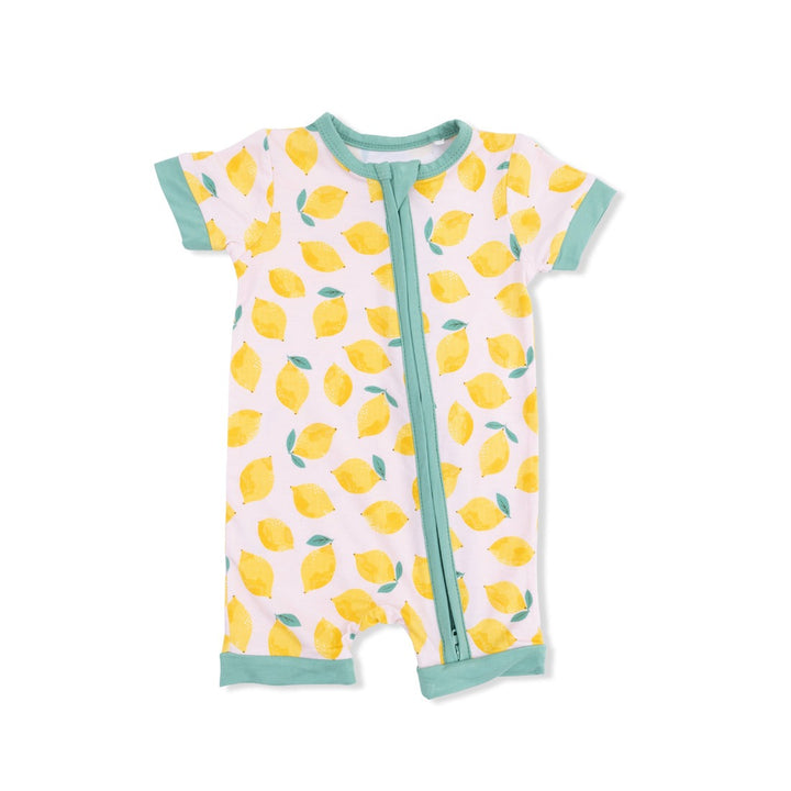 Pink Sunny Lemons Shortie 2-Way Zipper Romper