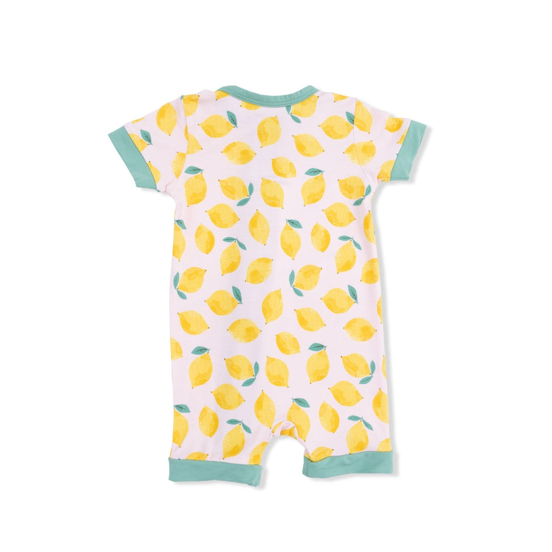 Pink Sunny Lemons Shortie 2-Way Zipper Romper