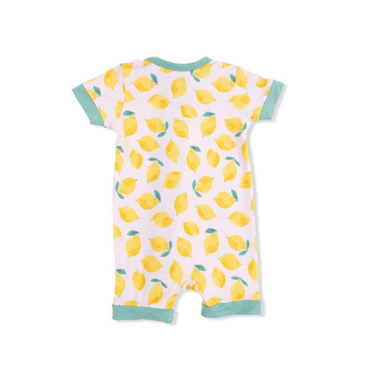Pink Sunny Lemons Shortie 2-Way Zipper Romper