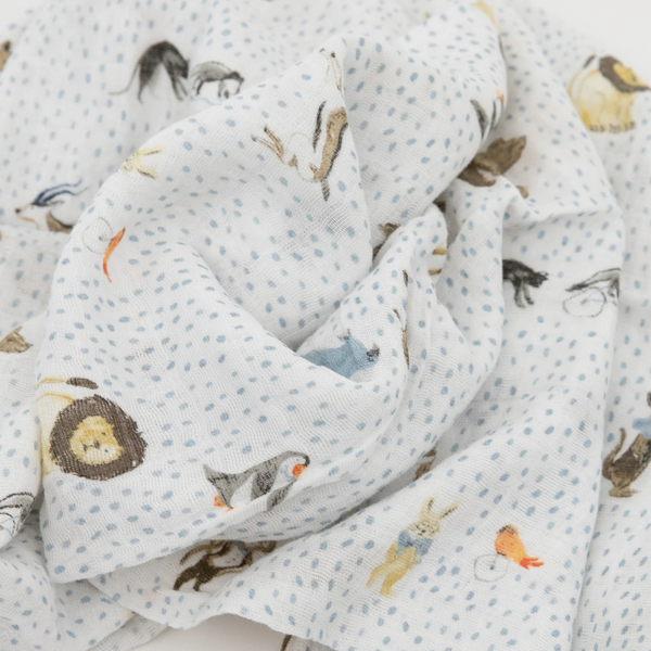 Party Animals Muslin Swaddle Blanket