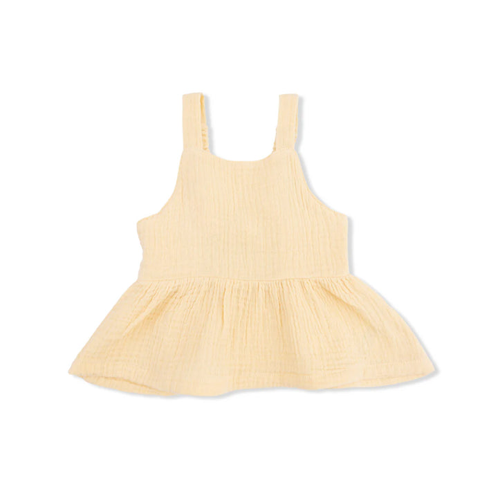 Blue Blizzard Micro Gingham Peplum Tank + Wide Leg Pant Set