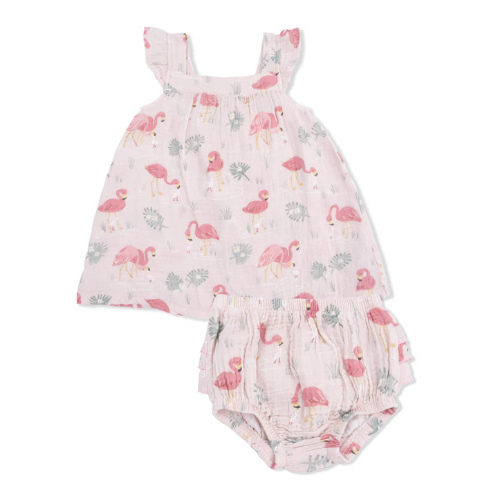 Pink Flamingos Sundress + Bloomer