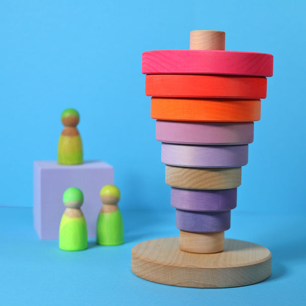 Neon Pink Wooden Large Conical Tower