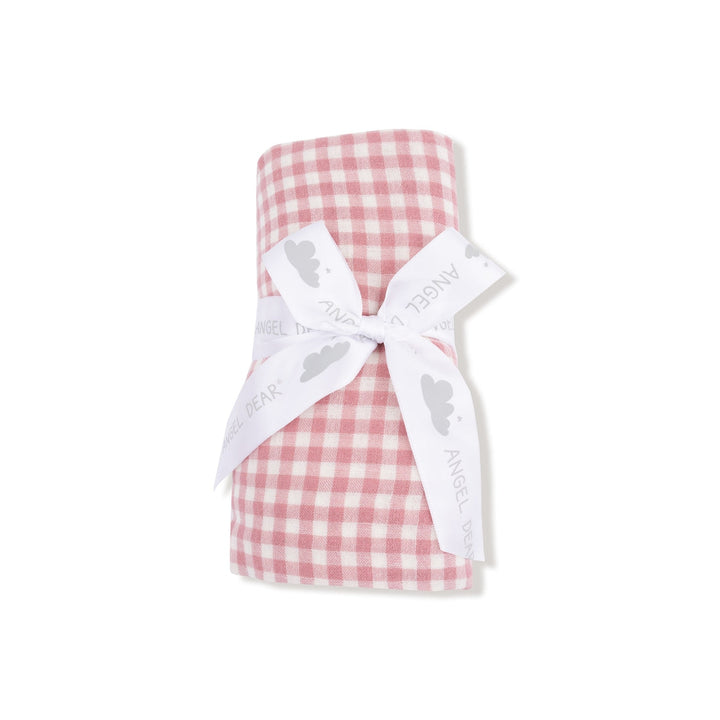 Rose Pink Plaid Swaddle Blanket