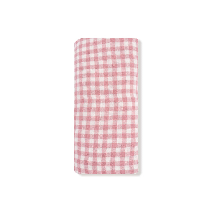 Rose Pink Plaid Swaddle Blanket