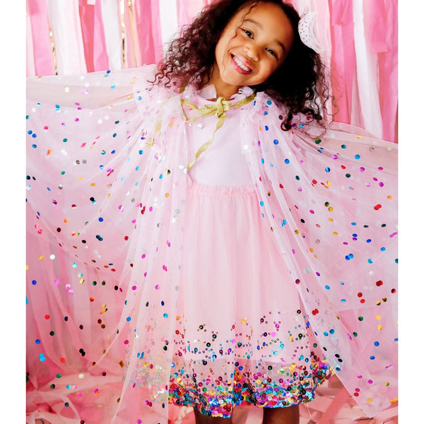 Pink Tulle Confetti Cape