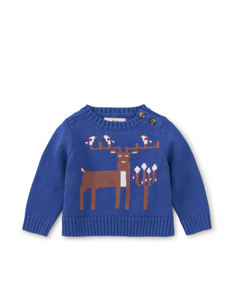 Majorelle Blue Reindeer Baby Sweater