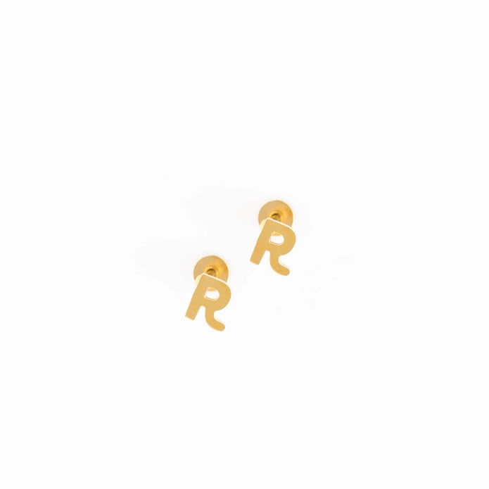 Hypoallergenic Gold Letter Studs