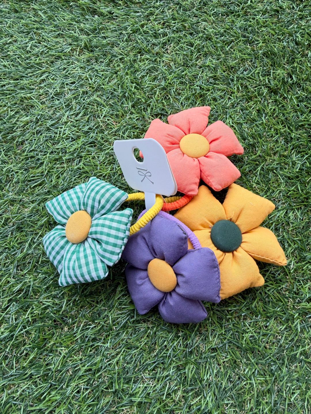 Plush Flower Hair Ties S/4