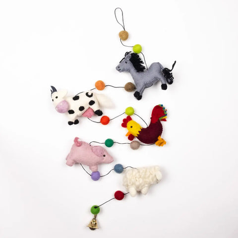 Felt Farm Animals Garland