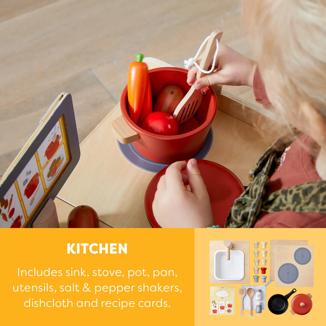3-in-1 Play Kitchen, Store, and Workshop