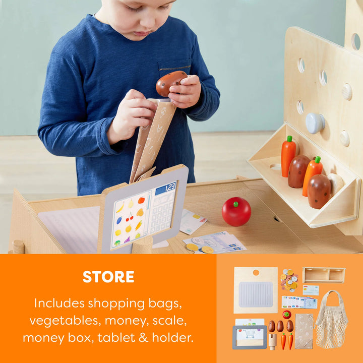 3-in-1 Play Kitchen, Store, and Workshop