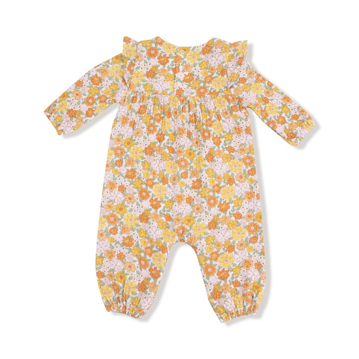 Sweet Amber Floral Ruffle Sleeve Romper