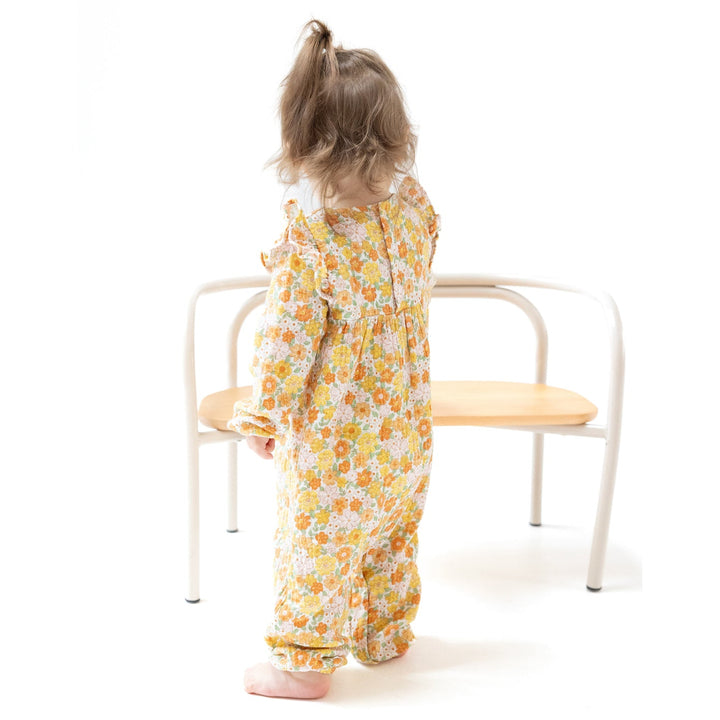 Sweet Amber Floral Ruffle Sleeve Romper