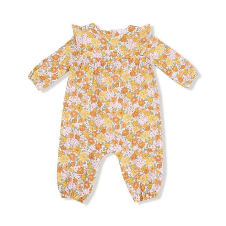 Sweet Amber Floral Ruffle Sleeve Romper