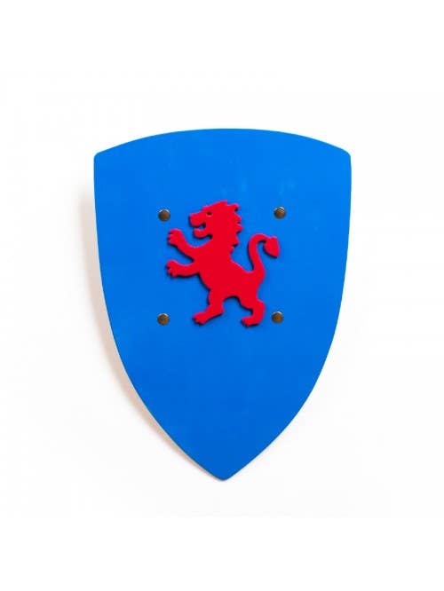 Wooden Shield Blue Lion