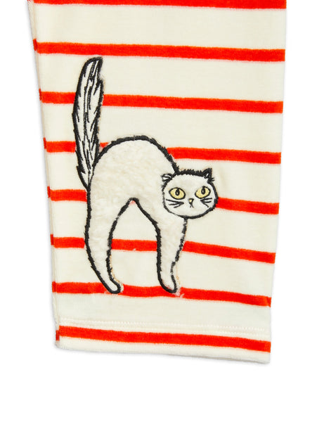 Angry Cat Stripe Velour Pants