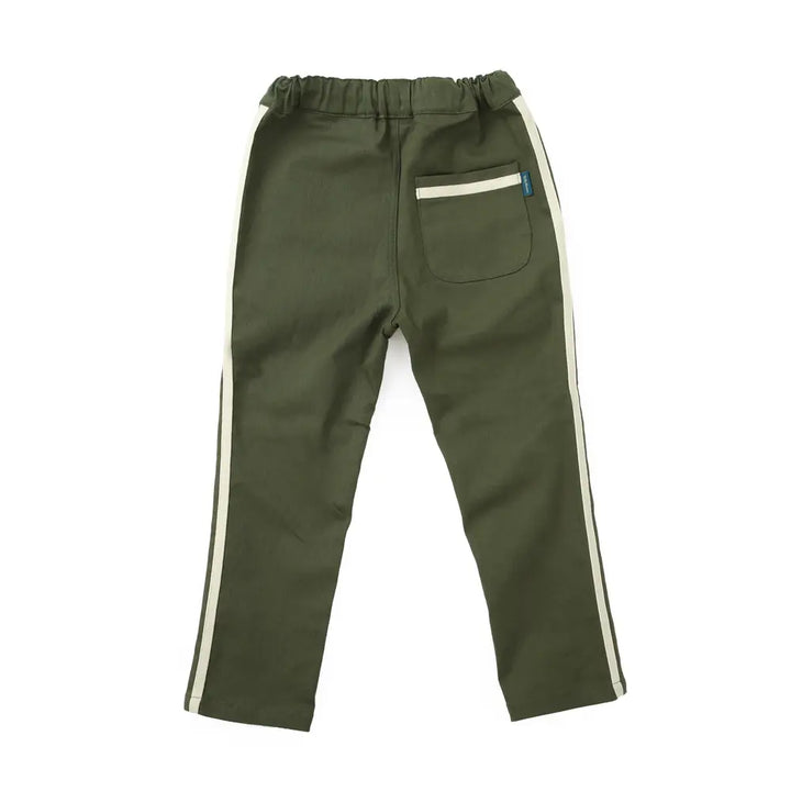 Khaki Side Stripe Pull-On Cotton Pants