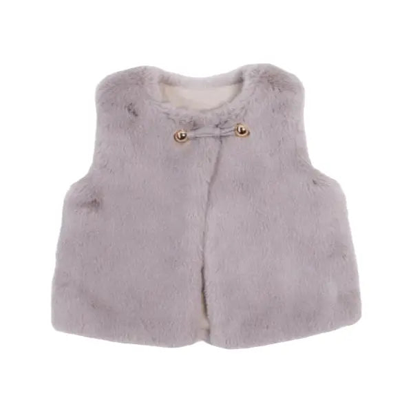 Grey Furry Vest