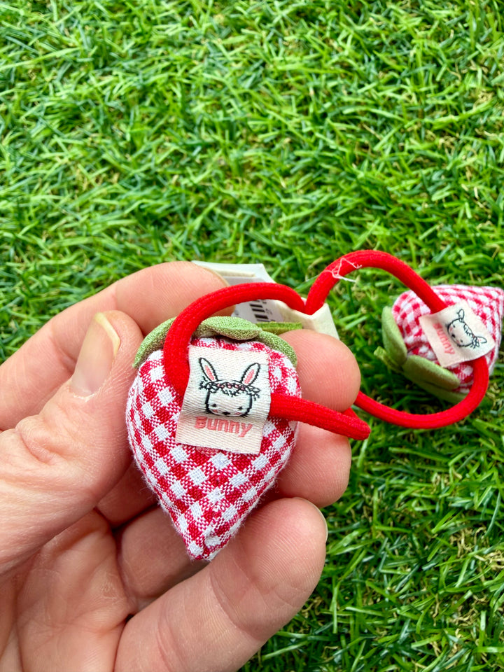 Plush Strawberry Ponytail Holders