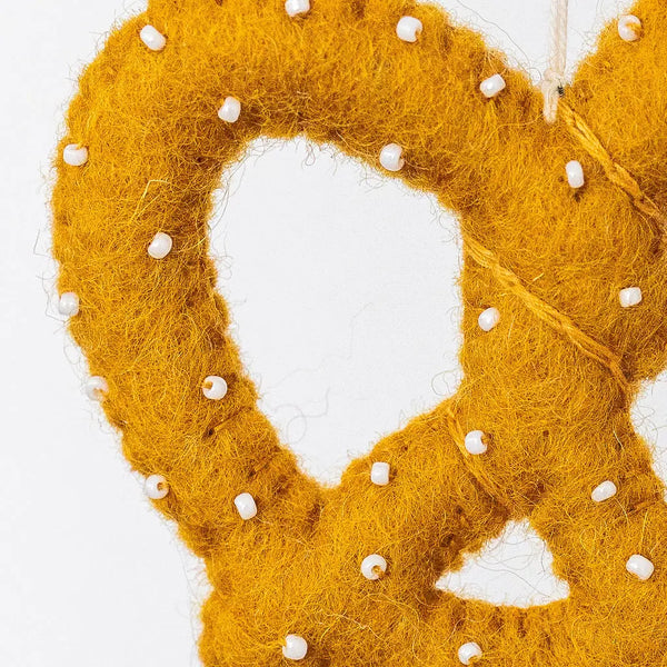 Pretzel Felt Ornament