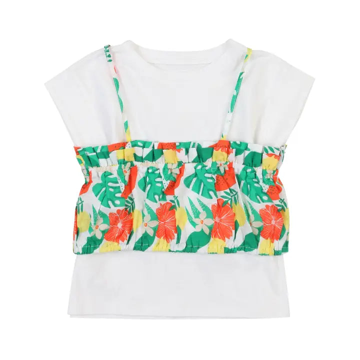 Floral Graphic Cami Layered Tee