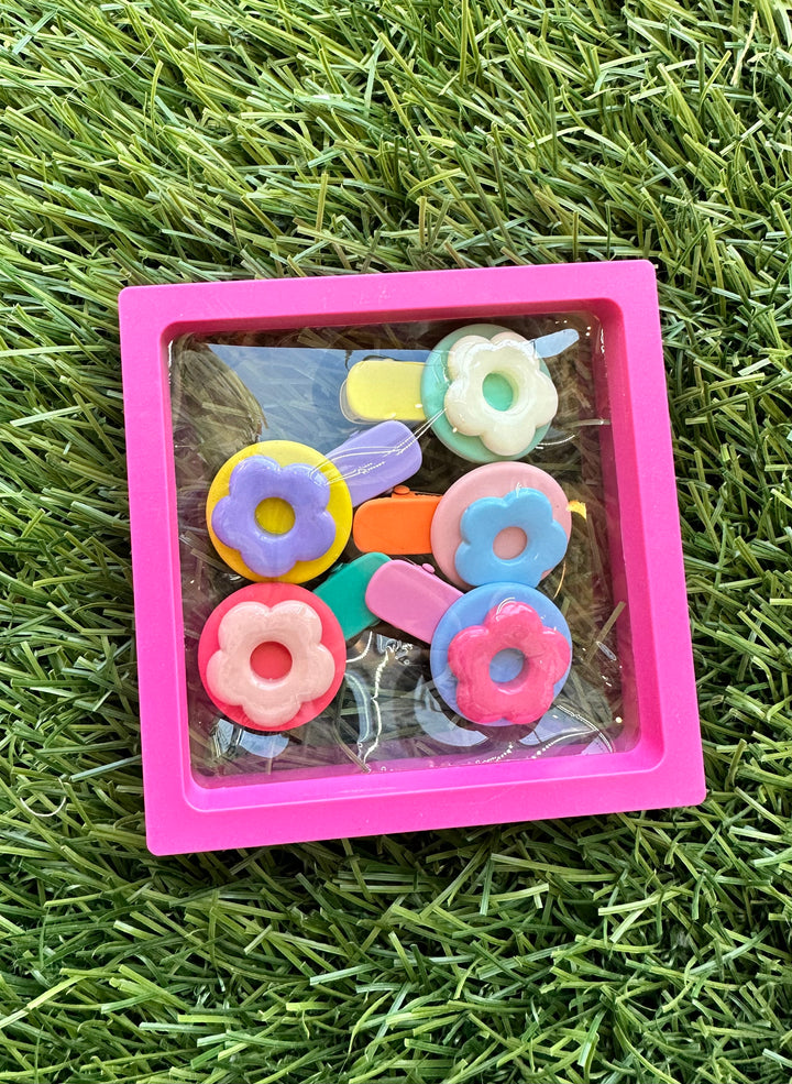 Circle Flowers Hair Clips S/5