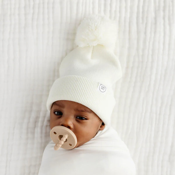 Ivory Beanie with Pom