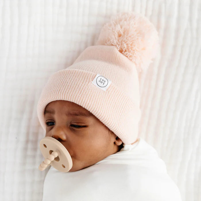 Blush Pink Beanie with Pom