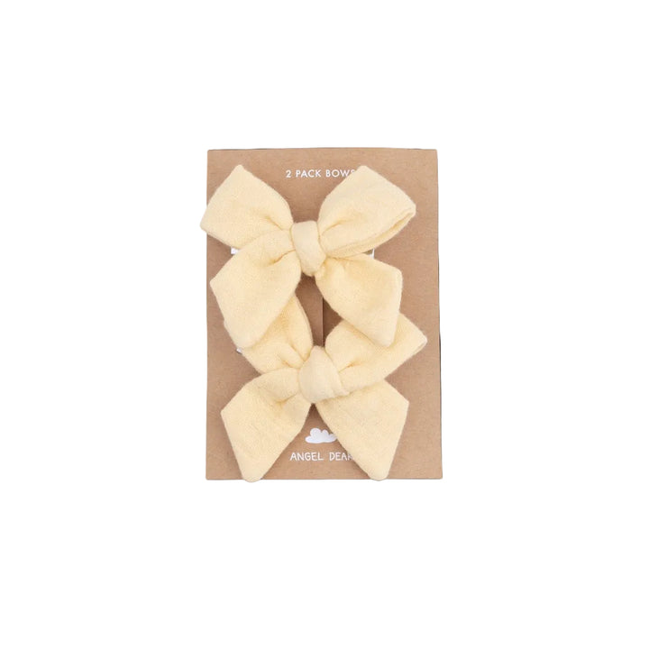 Solid Muslin 2-Pack Bow Clips