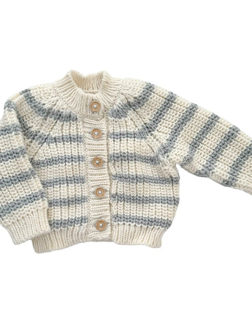 Bowie Grey Stripe Cardigan