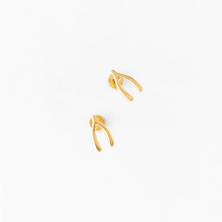 Hypoallergenic Gold Wishbone Earrings