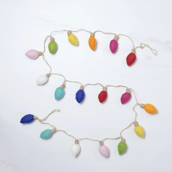 Vintage Christmas Lights Felt Garland