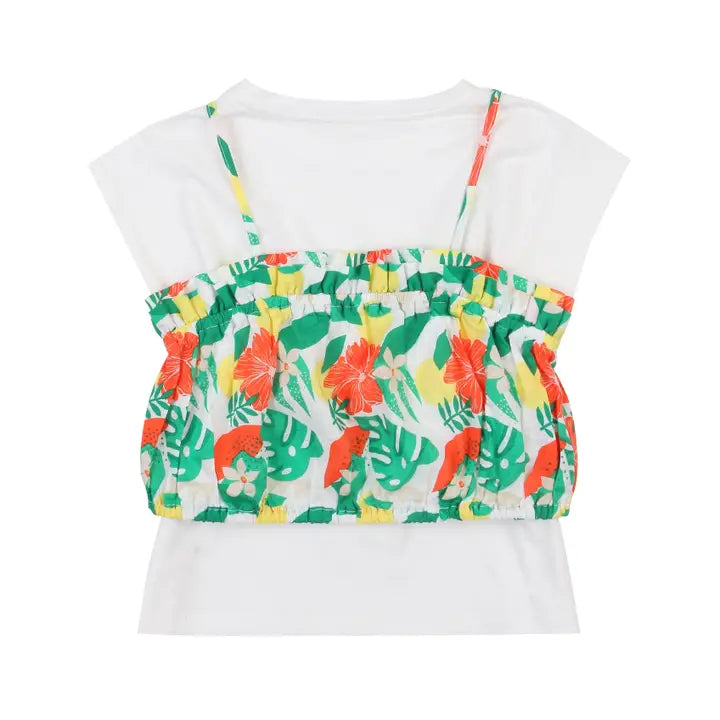 Floral Graphic Cami Layered Tee