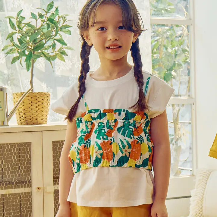 Floral Graphic Cami Layered Tee